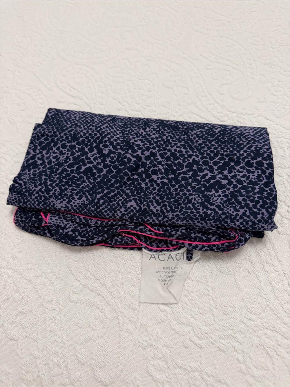 acacia swimwear purple Leopard pareo with Pink Trim